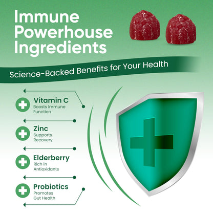 Haydar Marketplace Immune Boosters for Adults - Vegan Immune Support Gummies with Vitamins C & D, Zinc, Magnesium, Probiotics Haydar MarketplaceBuy Supplements Australia
