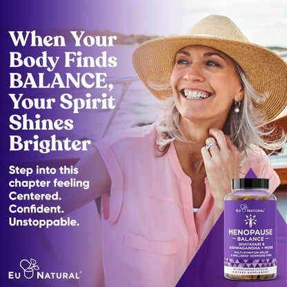 Premium Menopause Supplement for Women – Menopause Balance with Shatavari, Ashwagandha, L-Theanine & Holy Basil – Holistic Multi-Symptom Menopause Support & Hot Flash Relief – 60 Vegetarian Capsules Eu NaturalBuy Supplements Australia