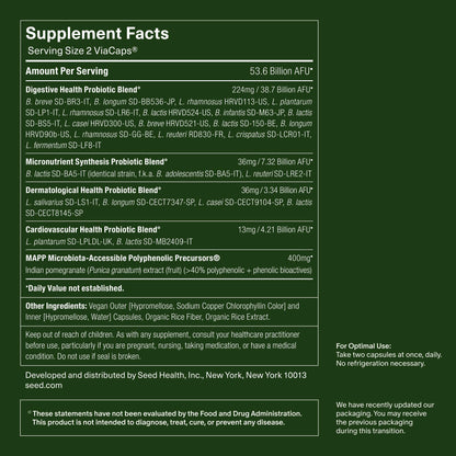 Seed DS-01 Daily Synbiotic - Prebiotic and Probiotic for Women & Men - Digestive Health, Gut Health, Immune Support, Bloating & Constipation Relief - Vegan & Shelf-Stable - 30-Day Starter (60ct) Seed buy supplements Au