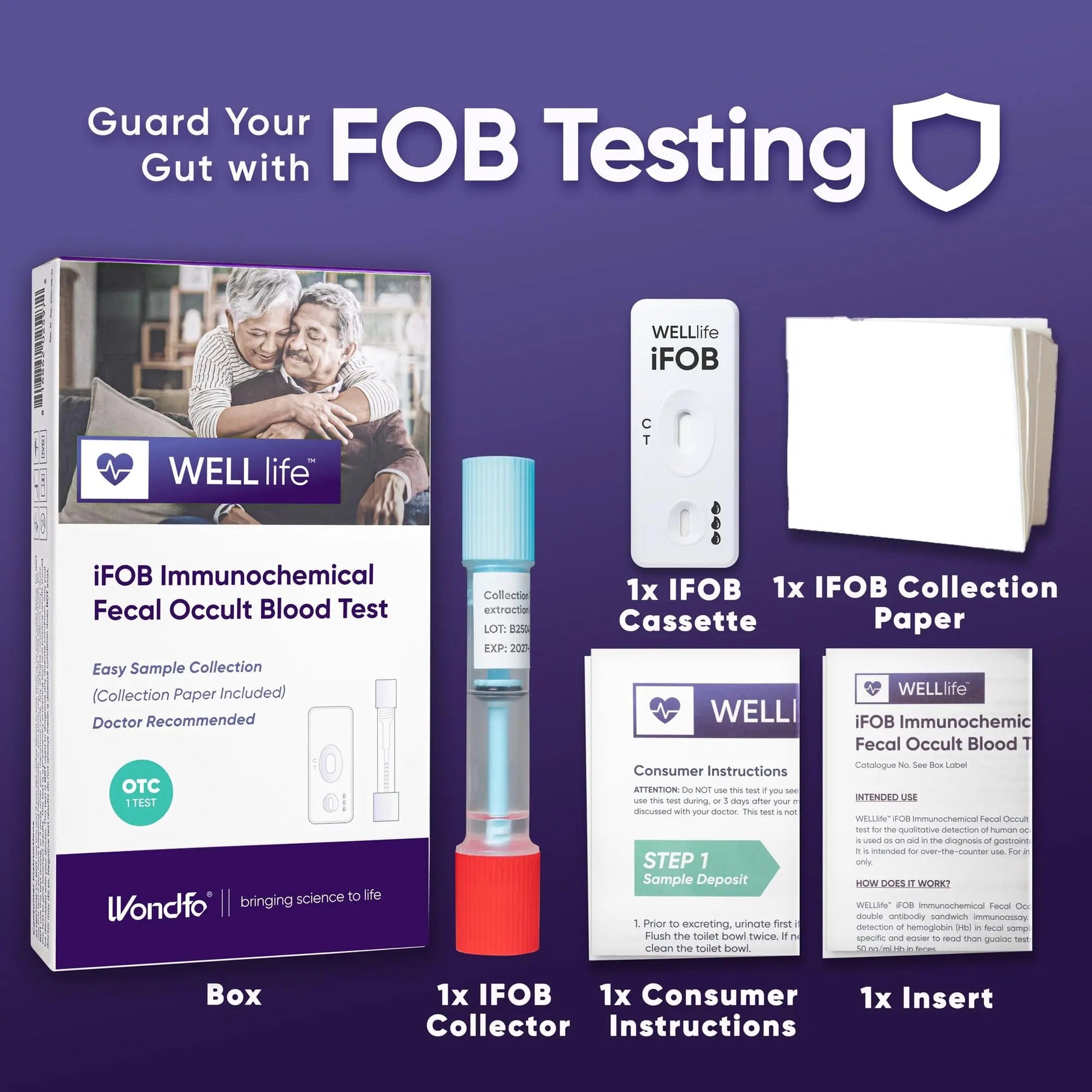 WELLlife iFOB Immunochemical Fecal Occult Blood Test, Colon Screening Test Kit Stool Test at Home Easy to Use, 1 Test Detect Hidden Blood in 10 Minutes FOB Test for Home WELL LIFEBuy Supplements Australia