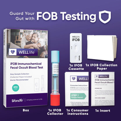 WELLlife iFOB Immunochemical Fecal Occult Blood Test, Colon Screening Test Kit Stool Test at Home Easy to Use, 1 Test Detect Hidden Blood in 10 Minutes FOB Test for Home WELL LIFEBuy Supplements Australia