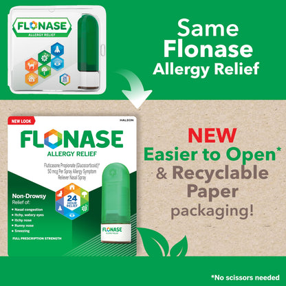 Flonase Allergy Relief Nasal Spray, 24-Hour Non-Drowsy Multi-Symptom Relief  144 Sprays, Bonus Pack of Tissues Flonase buy supplements Au