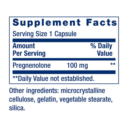 Life Extension Pregnenolone - Hormone Balance Supplement for Healthy Hormone Levels, 100 mg - Hormone Balance, Memory, Focus, Cognitive Health - Gluten-Free, Non-GMO, 100 Capsules Life ExtensionBuy Supplements Australia