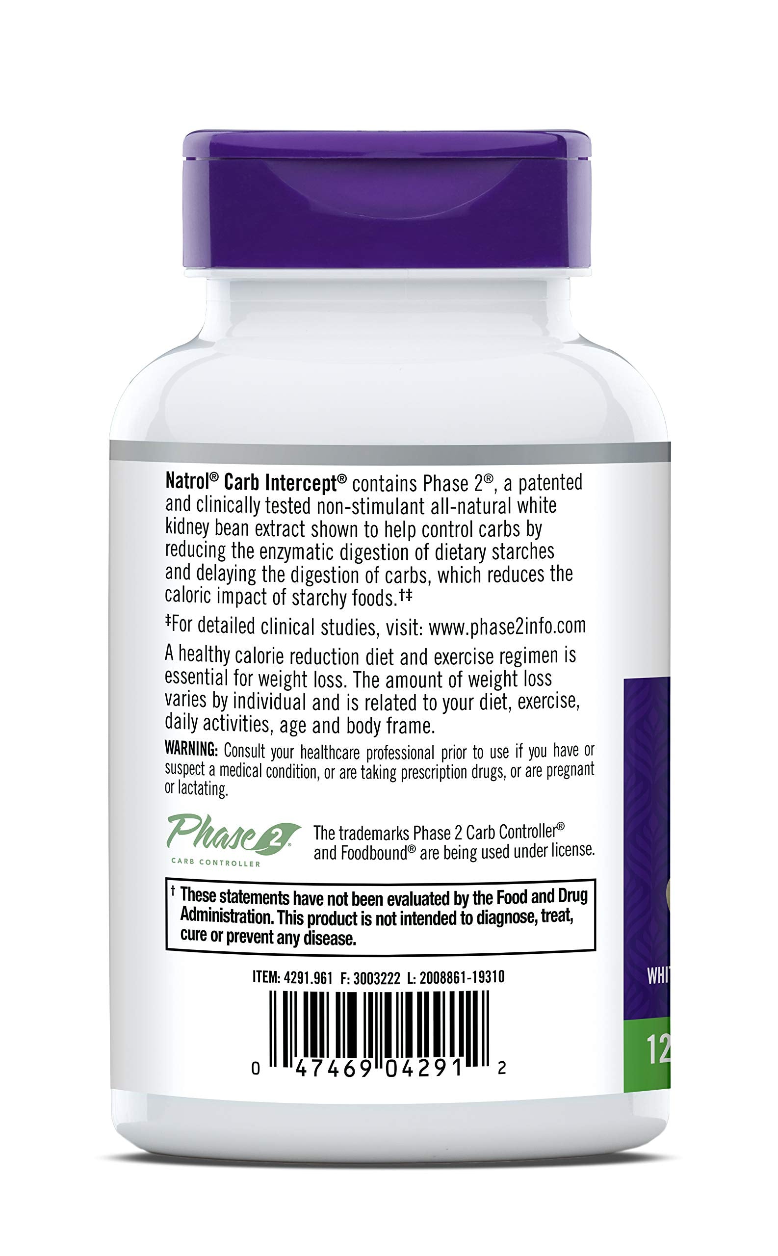 Natrol Carb Intercept Capsules with White Kidney Bean Extract - Controls Carbs, Metabolize NatrolBuy Supplements Australia