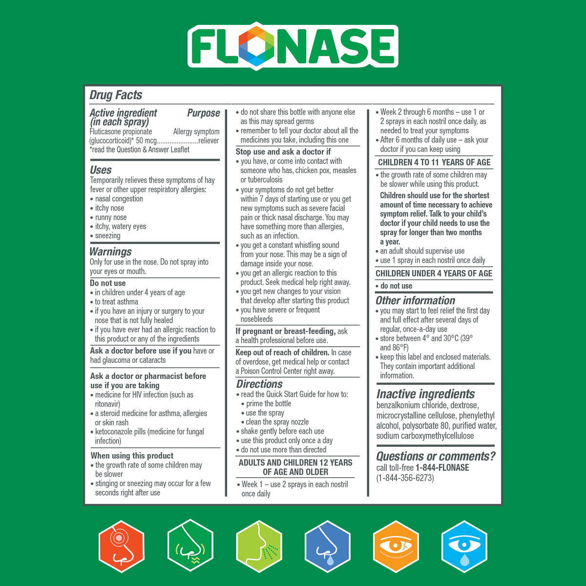 Flonase Allergy Relief Nasal Spray, 24-Hour Non-Drowsy Multi-Symptom Relief  144 Sprays, Bonus Pack of Tissues Flonase buy supplements Au