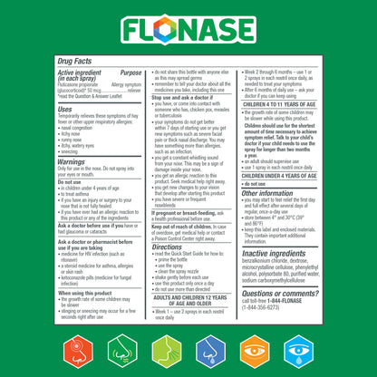Flonase Allergy Relief Nasal Spray, 24-Hour Non-Drowsy Multi-Symptom Relief  144 Sprays, Bonus Pack of Tissues Flonase buy supplements Au