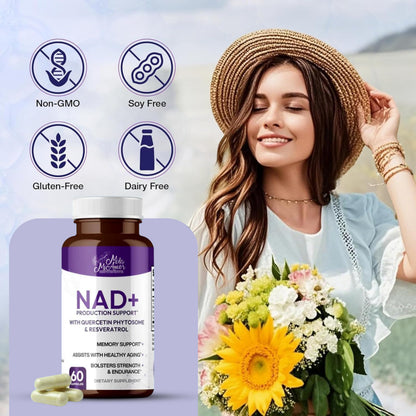 Mila Miamor NAD+ for Cellular Energy & Anti-Aging Supplement| Boost Focus, Vitality & Mitochondrial Function | Supports DNA Repair, Brain Health & Endurance | Non-GMO, Gluten-Free | 60 Capsules Mila MiamorBuy Supplements Australia