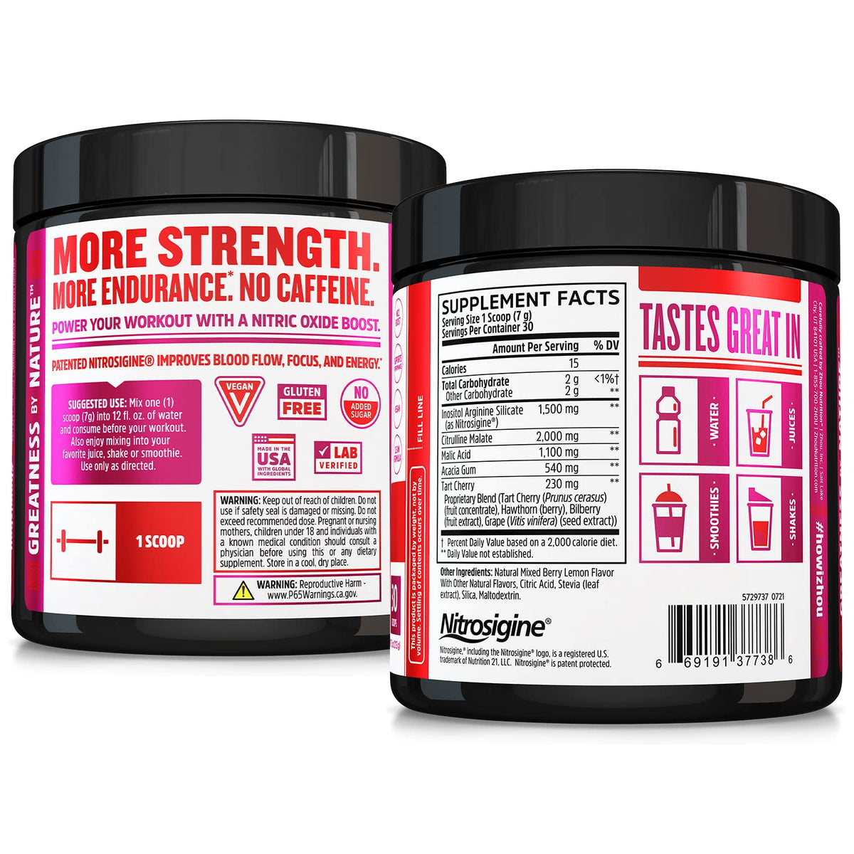 Zhou Nutrition Lite Up, Non-Stimulant Pre Workout Powder, Caffeine Free Nitric Oxide Zhou NutritionBuy Supplements Australia