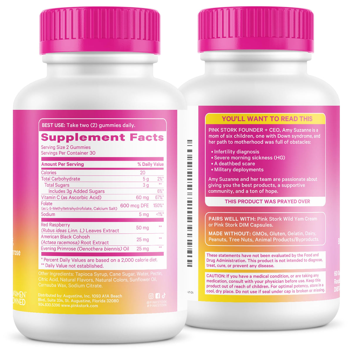 Pink Stork Hormone Balance Gummies for Women – PMS, Menopause & Estrogen Support – Mood, Bloating, Hot Flashes & Energy – Red Raspberry Leaf, Black Cohosh, Primrose – 60 Vegan Gummies Pink StorkBuy Supplements Australia