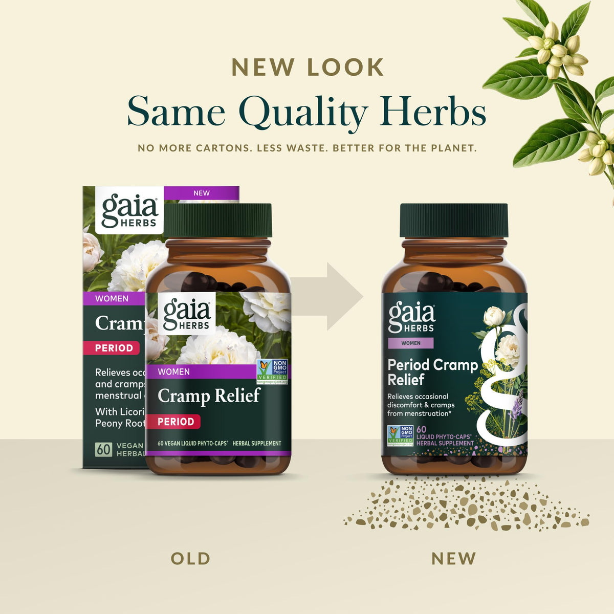 Gaia Herbs Cramp Relief - Herbal Supplement for Period Cramp Relief* - Made with Fennel Seed, Licorice Root & More - 60 Vegan Liquid Phyto-Caps (60 Servings) Gaia HerbsBuy Supplements Australia