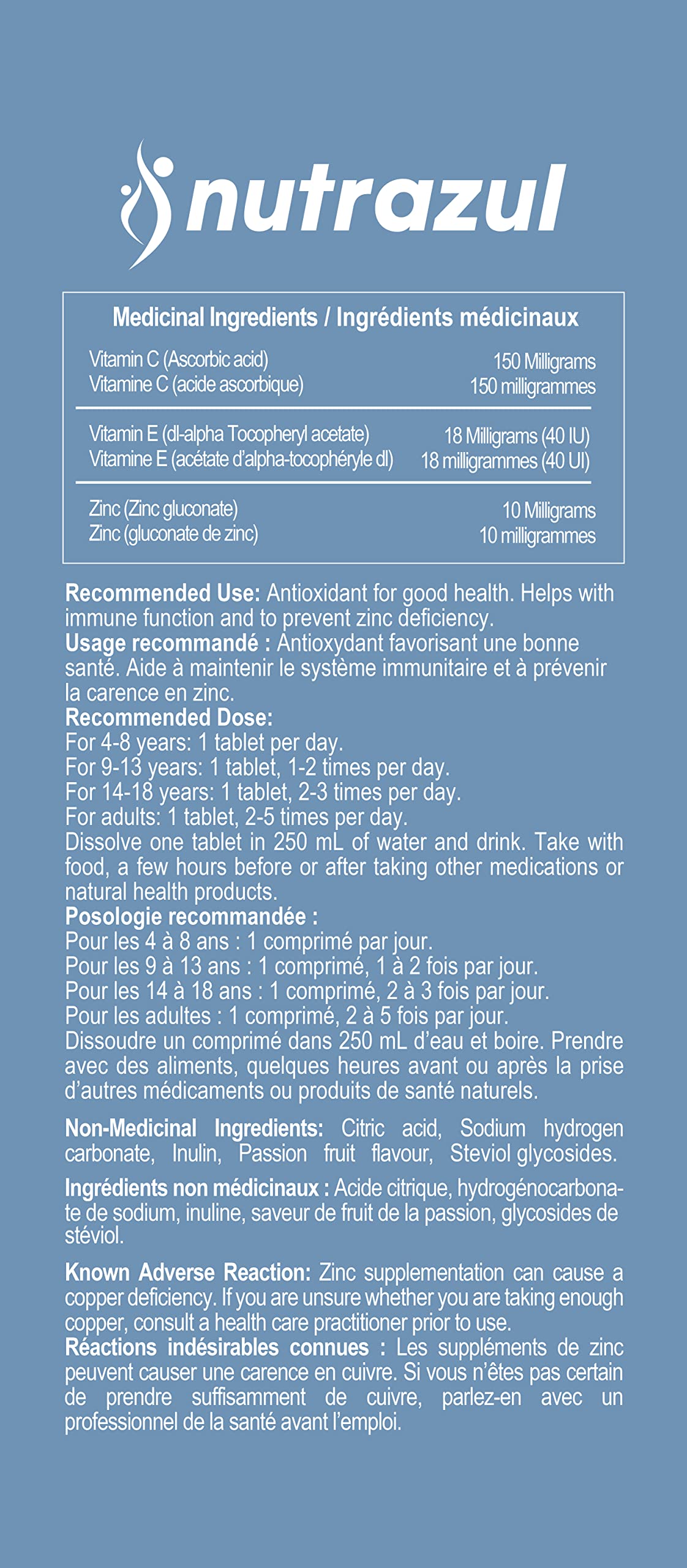 nutrazul Immune+ Effervescent Tablets, Vitamin C, Vitamin E & Zinc Supplement, Supports Overall Wellness with a VIT C, VIT E & Zinc Blend nutrazulBuy Supplements Australia