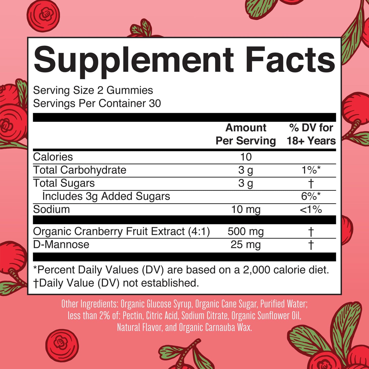MaryRuth Organics Organic Cranberry Gummies - 500mg Supplement | Urinary Tract Health for Women | with D Mannose | Traditional Use MARYRUTH'S canada supplements