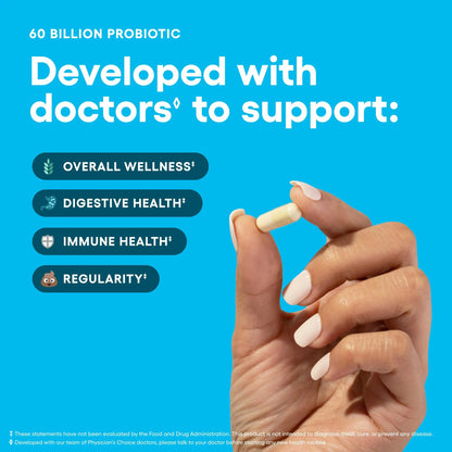 Physician's CHOICE Probiotics 60 Billion CFU - 10 Strains + Organic Prebiotics - Immune, Digestive & Gut Health - Supports Occasional Constipation, Diarrhea, Gas & Bloating - for Women & Men - 84ct Physician's CHOICEBuy Supplements Australia