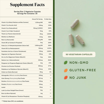 Healthy Response Daily Response Multivitamin 90 Capsules - Multivitamin + Adaptogen Blend for Energy & Stress Support Healthy ResponseBuy Supplements Australia