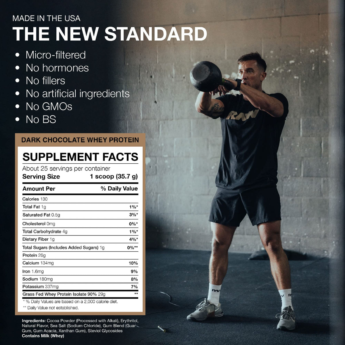 RAW Whey Isolate Protein Powder, Dark Chocolate - 100% Grass-Fed Sports Nutrition RAWBuy Supplements Australia