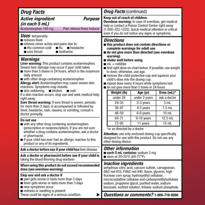 Amazon Basic Care Children's Pain Reliever and Fever Reducer, Acetaminophen 160 mg per 5 ml, Bubblegum Flavor, for Headache and Sore Throat, Ages 2-11 Years, 4 fl oz Amazon Basic CareBuy Supplements Australia