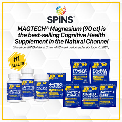 Magtein Magnesium L-Threonate, Glycinate & Taurate – 200mg Chelated Magnesium Complex – MagTech Magnesium Supplement for Relaxation & Brain Health – 90 Capsules NATURAL STACKSBuy Supplements Australia