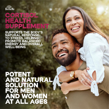 HerbaMe Cortisol Manager Supplement and Balance Mood with Ashwagandha & L-Tyrosine, 120 Capsules, Helps Maintain Healthy Energy Levels and Stress Relief, Fatigue Reducer Pills HerbaMeBuy Supplements Australia