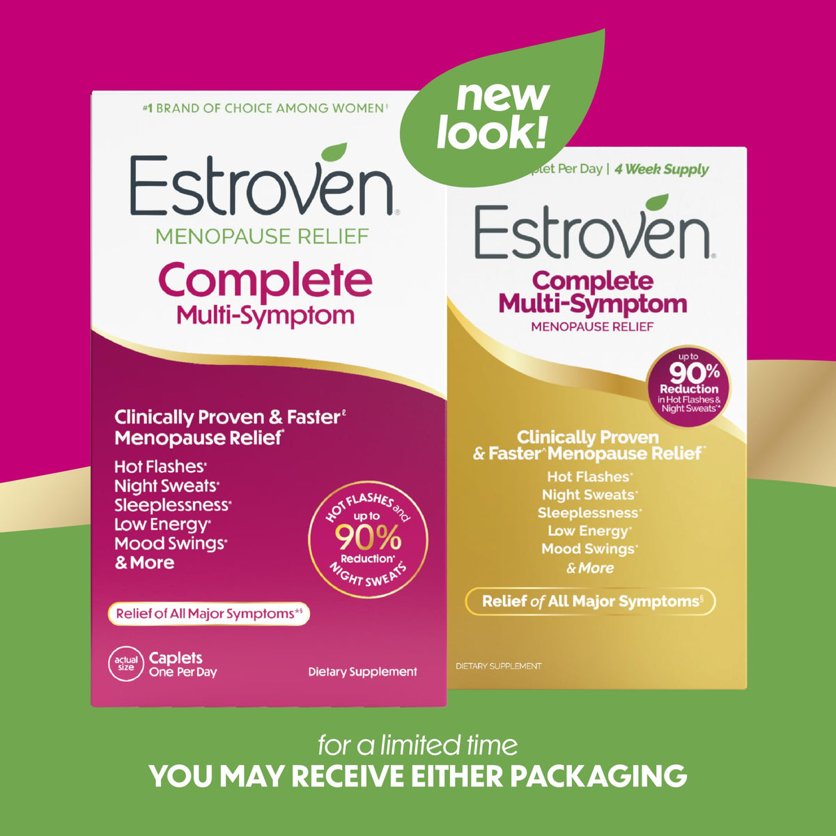 Estroven Complete Multi-Symptom Menopause Supplement for Women, 28 Ct., Clinically Proven Ingredient Provide Menopause Relief & Night Sweats & Hot Flash Relief* Drug-Free & Non-GMO EstrovenBuy Supplements Australia