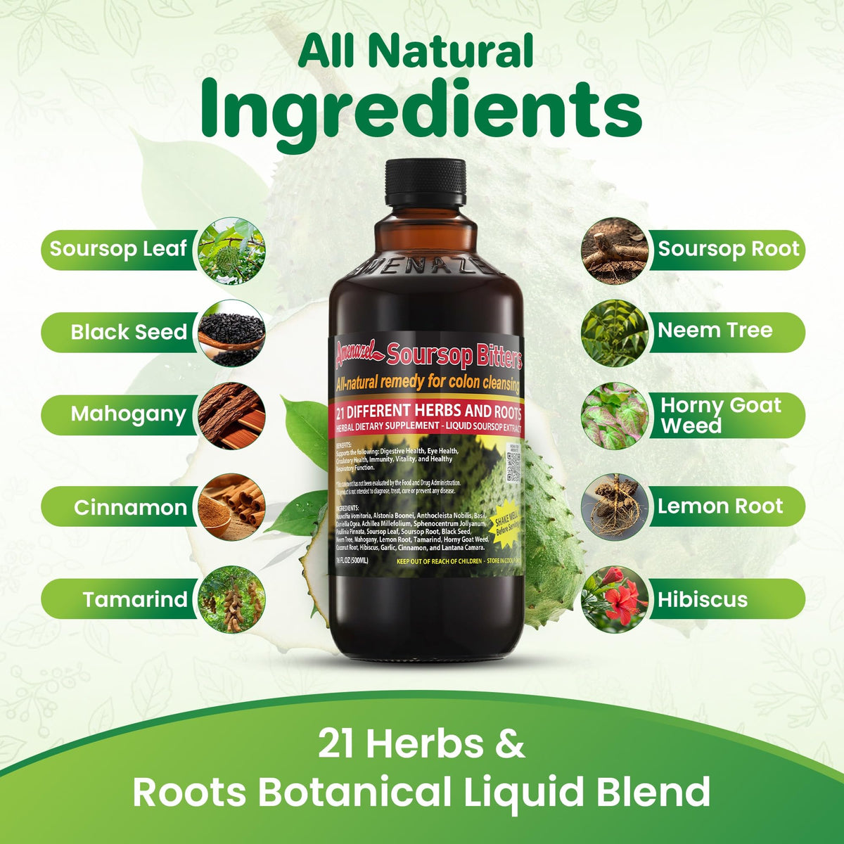Amenazel Organic Soursop Bitters, 16 fl oz
