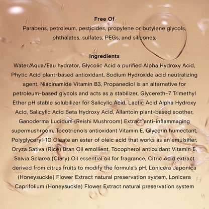 Moon Juice Acid Potion Liquid Face Exfoliator - 25% AHA BHA Exfoliant with Reishi + Niacinamide - Helps Resurface Skin, Unclog Pores, & Stimulate Collagen - Hydrates & Soothes Skin (3.3 Fl oz) Moon JuiceBuy Supplements Australia