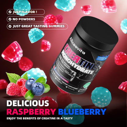 NSF Certified Creatine Gummy 5g - Creatine Monohydrate Gummies for Men & Women. Boost Focus,Strength, and Endurance, Anti-Melting Formula, Vegan, Gluten-Free, Non-GMO,(Raspberry & Blueberry 135 ct) AllcoovitaBuy Supplements Australia