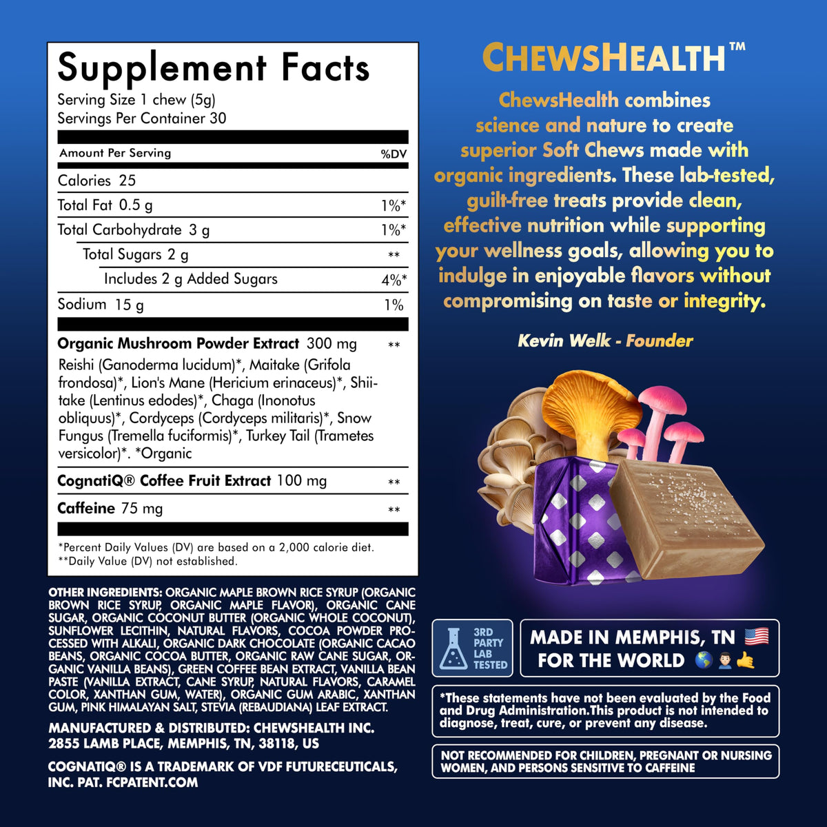 DynaMind iQ Brain Supplement for Memory and Focus for Adults - Nootropic Chews | Coffee Fruit & Mushroom Supplement Blend, Memory Focus Supplement, Caffeine Focus Pills Alternative, 30 Count CHEWSHEALTHBuy Supplements Australia
