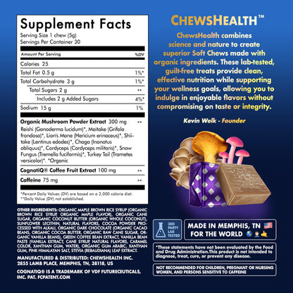 DynaMind iQ Brain Supplement for Memory and Focus for Adults - Nootropic Chews | Coffee Fruit & Mushroom Supplement Blend, Memory Focus Supplement, Caffeine Focus Pills Alternative, 30 Count CHEWSHEALTHBuy Supplements Australia