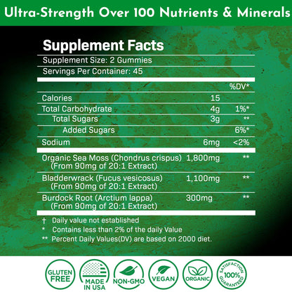 WELLNESS LABSRX Sea Moss Gummies, 3200mg Organic Seamoss, Irish Sea Moss WELLNESS LABSRXBuy Supplements Australia