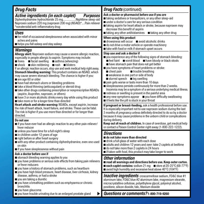 Amazon Basic Care All Night Pain Relief PM, Naproxen Sodium 220 mg/Diphenhydramine Hydrochloride 25 mg Tablets, Pain Reliever/Nighttime Sleep-Aid, 160 Count Amazon Basic CareBuy Supplements Australia