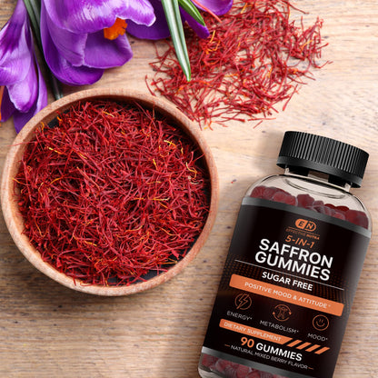 Effective Nutra Saffron Gummies for Adults 88.5mg - Mood Support & Stress Relief with GABA, Passion Flower - 5-in-1 Formula - Sugar-Free, Vegan, Non-GMO, Made in USA - 90 Count (45-Day Supply) Effective Nutra buy supplements Au