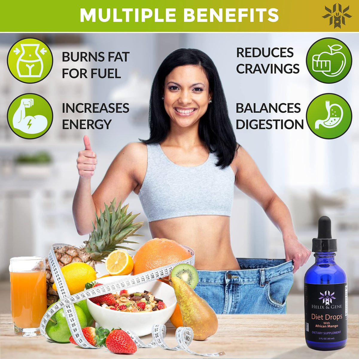 Helix & Gene Appetite Diet Drops Mango Flavor | Fast Weight Loss | Natural Metabolism Helix & GeneBuy Supplements Australia