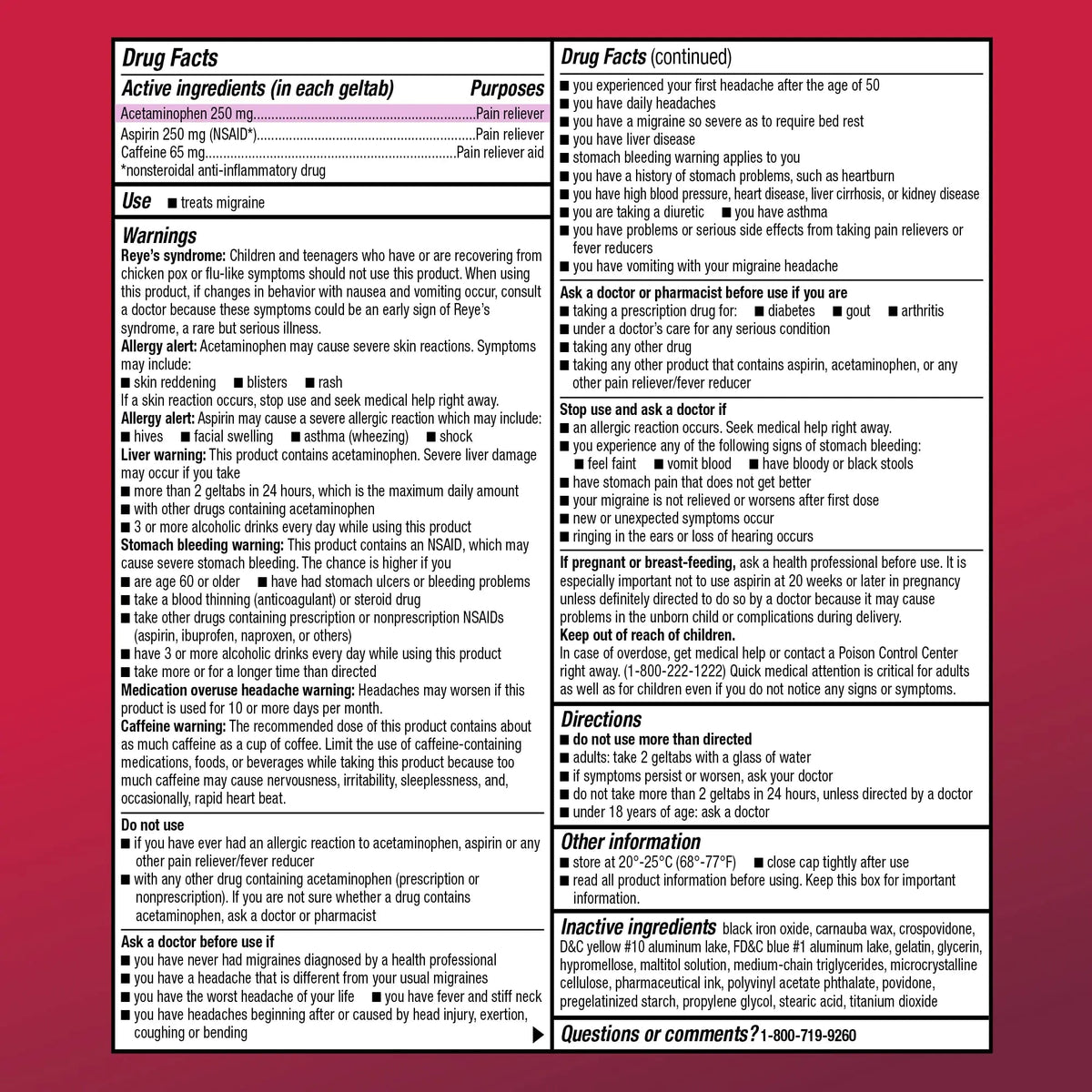 Amazon Basic Care Migraine Relief Geltabs, Pain Reliever, Acetaminophen 250 mg, Aspirin 250 mg (NSAID) and Caffeine 65 mg, Headache Relief, 80 Count Amazon Basic CareBuy Supplements Australia