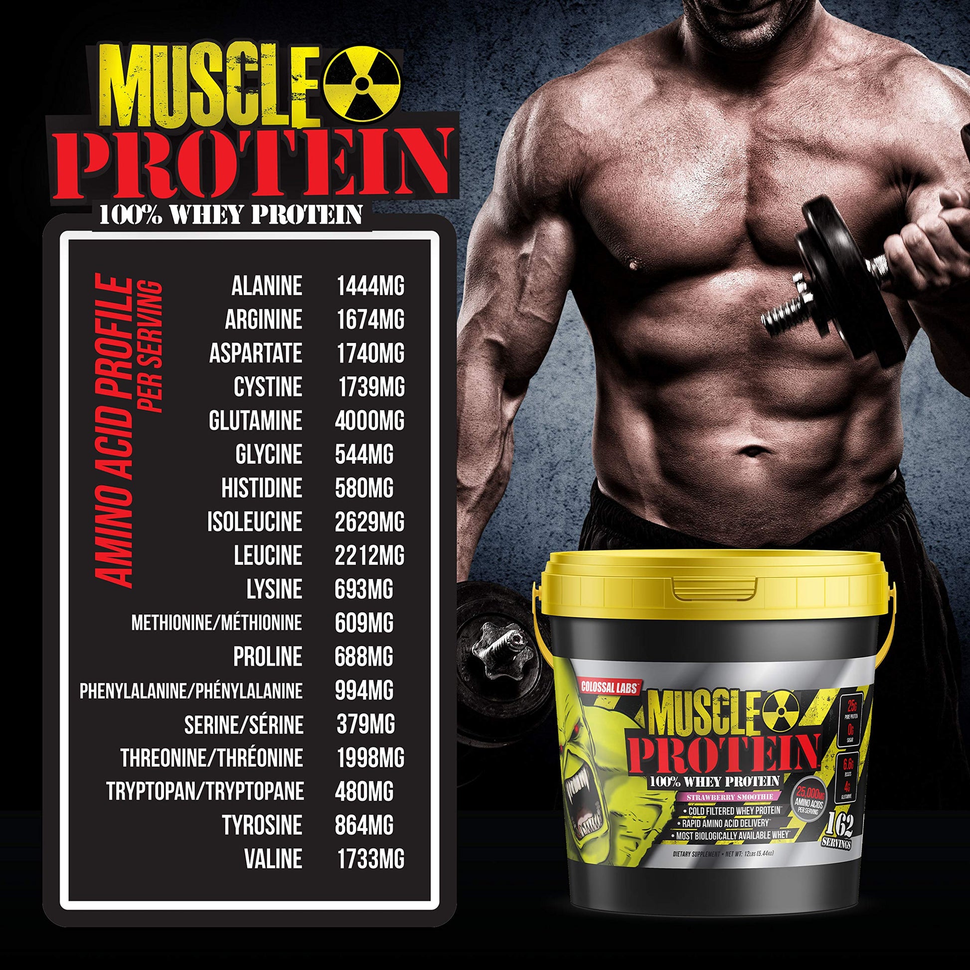 COLOSSAL LABS Whey Protein Powder [15 lbs/Pack of 1]–Strawberry Protein, Cold Filtered COLOSSAL LABSBuy Supplements Australia