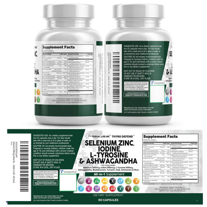 Clean Nutra Selenium 300mcg Iodine 500mcg Thyroid Support for Women & Men | L Tyrosine 500mg Ashwagandha Supplement Bladderwrack, Turmeric, Kelp, Schisandra Zinc Pills Capsule Supplements Clean NutraceuticalsBuy Supplements Australia