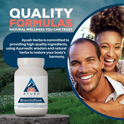 Ayush Herbs Bronchotone - Bronchial Support, Respiratory and Immune-Support Support Supplement for Women & Men, Adults, Pulmonary Care Supplement - 90 Vegetarian Capsules (1 Count) Ayush HerbsBuy Supplements Australia