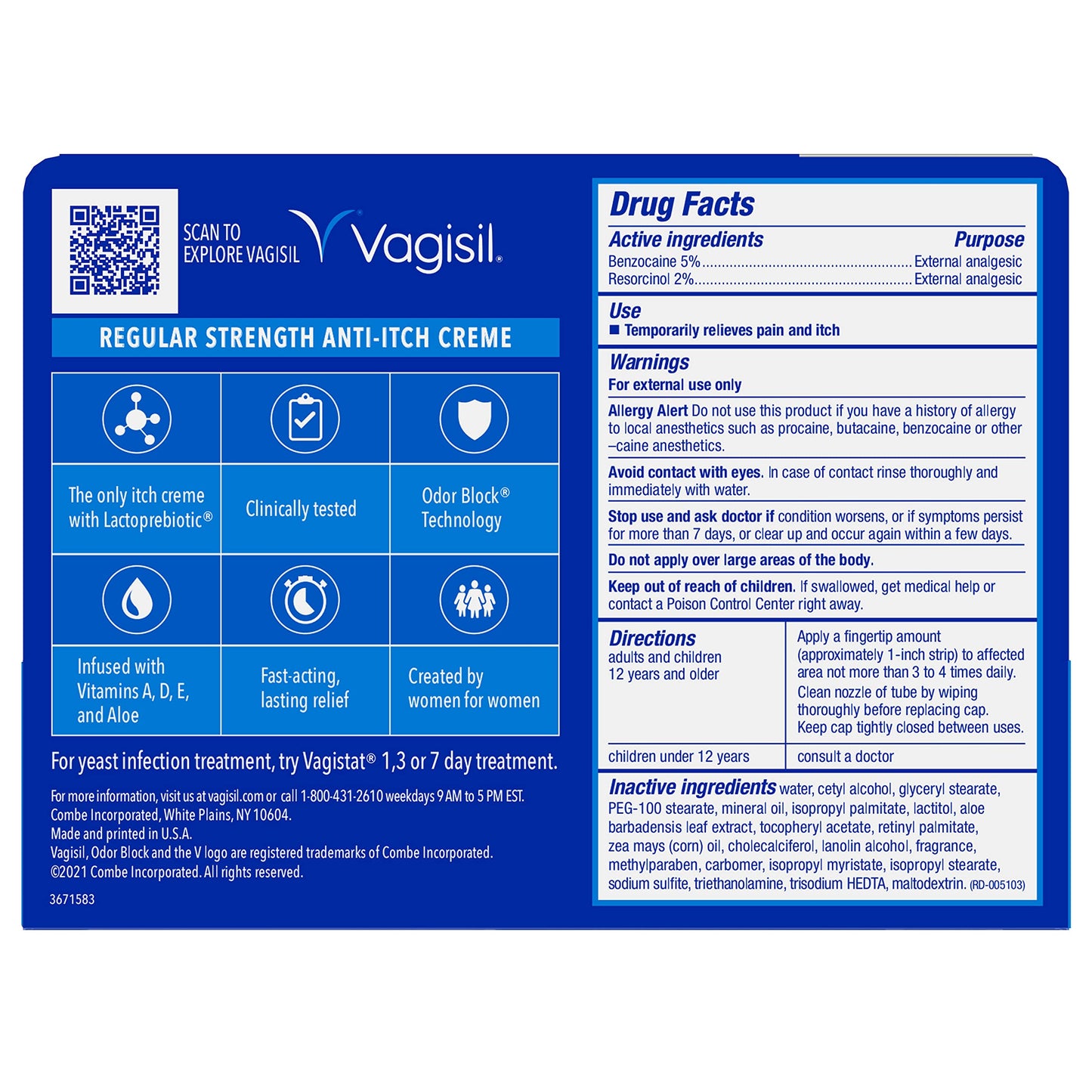 Vagisil Regular Strength Anti-Itch Feminine Cream for Women, Gynecologist Tested VagisilBuy Supplements Australia