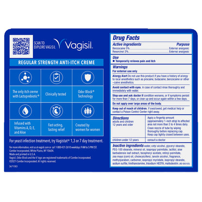 Vagisil Regular Strength Anti-Itch Feminine Cream for Women, Gynecologist Tested VagisilBuy Supplements Australia