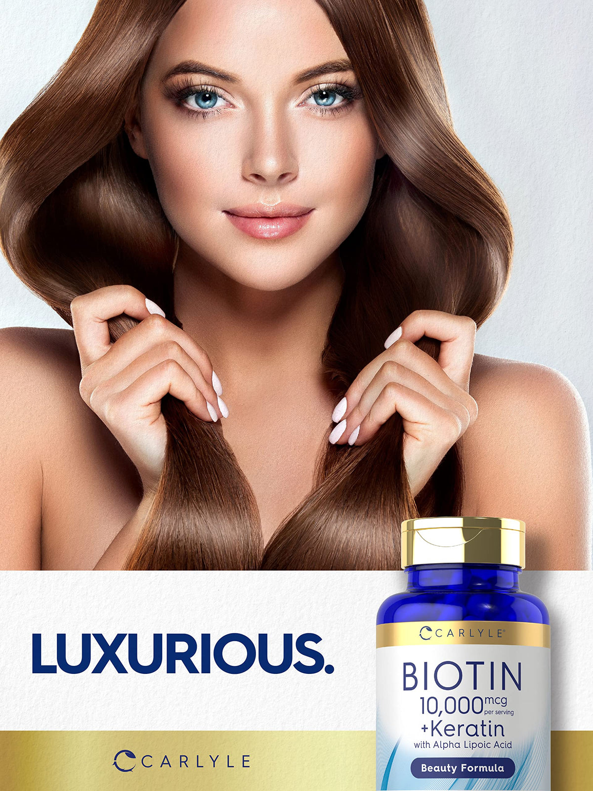 Carlyle Biotin 10000mcg | 150 Capsules | Beauty Formula with Keratin | Non-GMO, Gluten Free Supplement Carlyle buy supplements Au