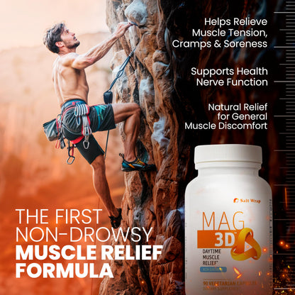 SaltWrap Mag 3D – Daytime (Non-Drowsy) Leg Cramp & Muscle Relief Support - Natural Supplement for Muscle and Nerve Health with Turmeric, Alpha Lipoic Acid & Magnesium SaltWrapBuy Supplements Australia