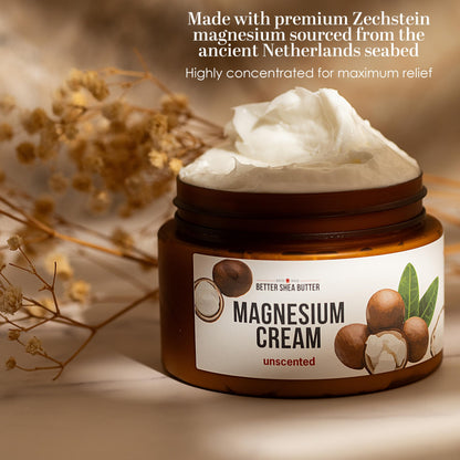 Better Shea Butter Magnesium Cream for Leg Cramps | Relieves Muscle Tension | Night Lotion Safe for Pregnancy, Kids and Babies | Organic and Natural Ingredients | Vegan, Made in USA | (Unscented) Better Shea ButterBuy Supplements Australia