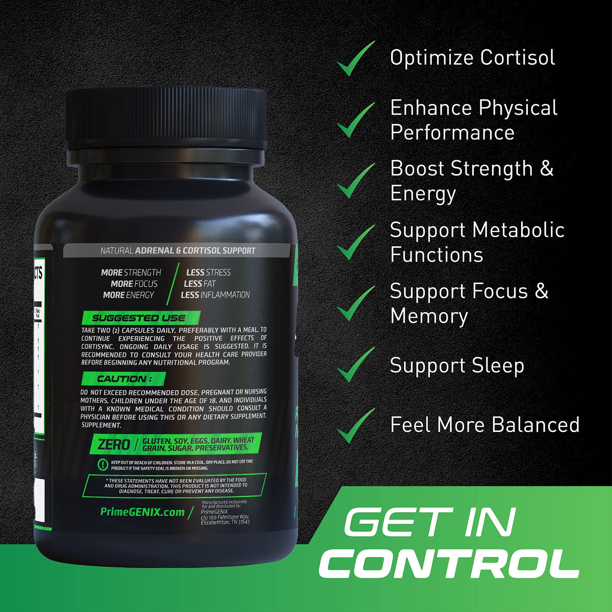 PrimeGENIX CortiSync | Reduce Cortisol | Increase Energy | Improve Focus | Organic PrimeGENIXBuy Supplements Australia