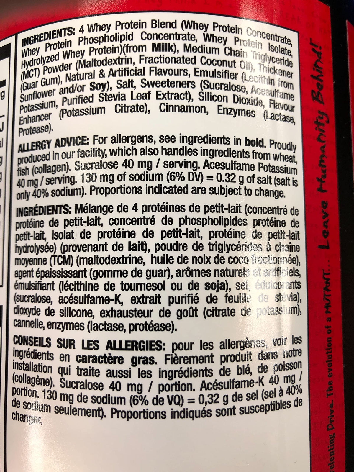 Mutant Whey – 100% Whey Protein Powder, Gourmet Taste, 22g of Protein, 10.4 g EAAs, 5 g BCAAs MutantBuy Supplements Australia