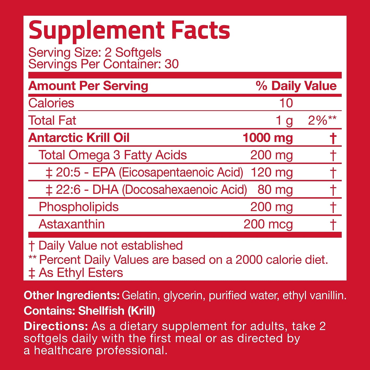 Bronson Antarctic Krill Oil 1000 mg with Omega-3s EPA, DHA, Astaxanthin BronsonBuy Supplements Australia