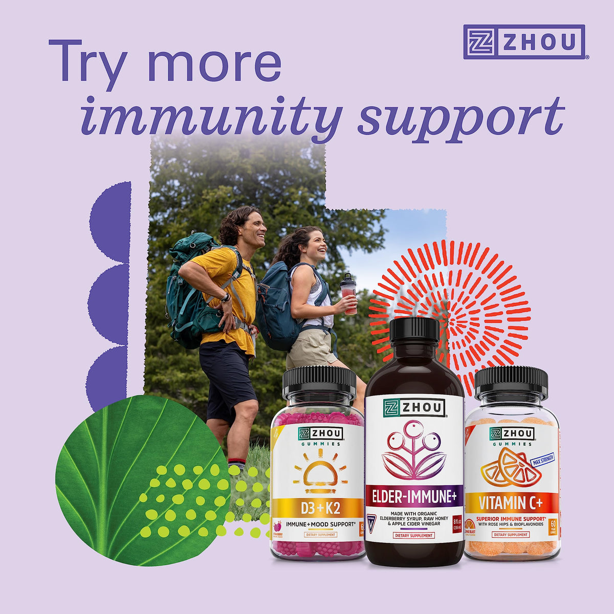Zhou Nutrition Elder-Mune Sambucus Elderberry Gummies with Zinc and Vitamin C Zhou NutritionBuy Supplements Australia