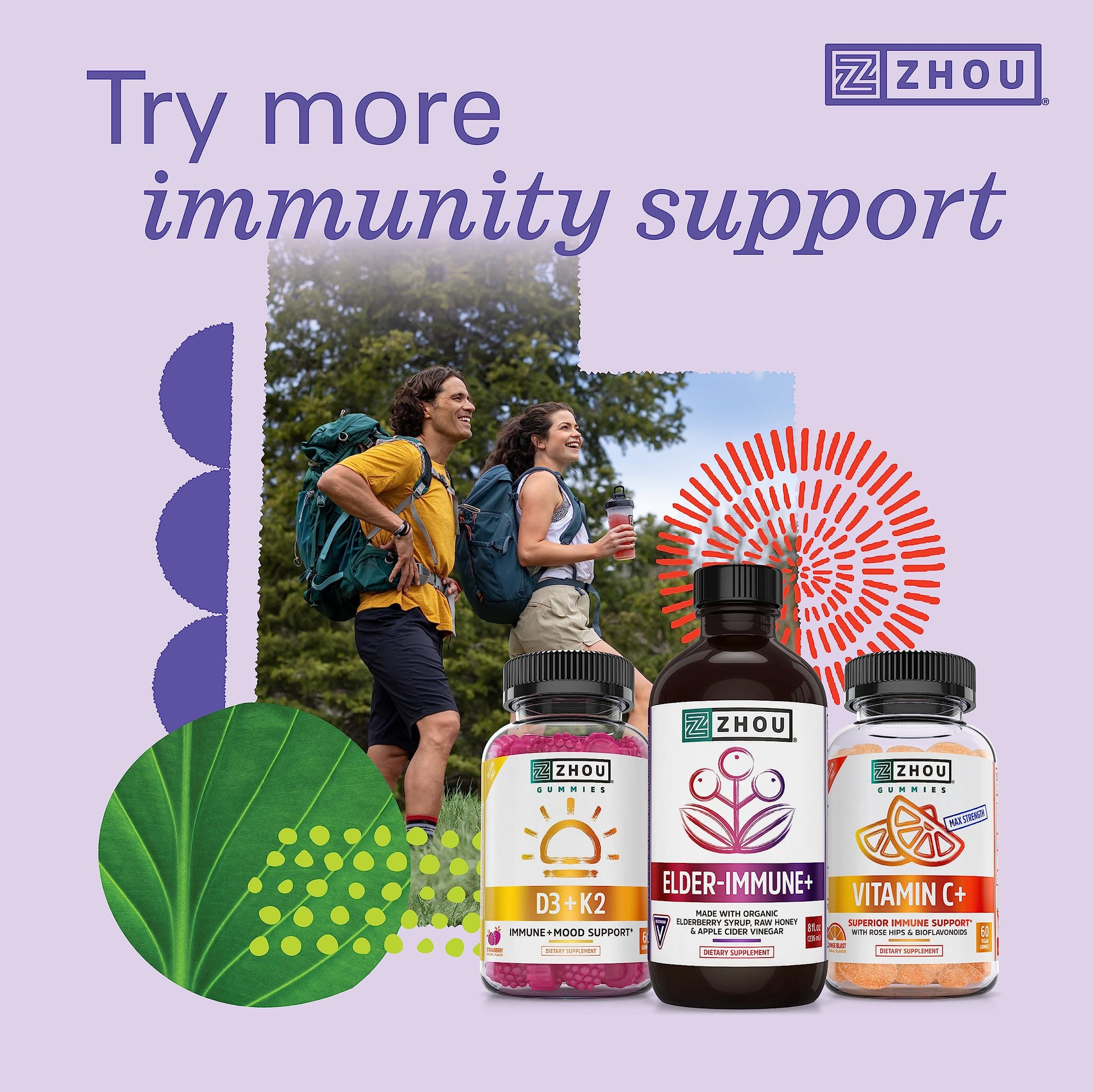 Zhou Nutrition Elder-Mune Sambucus Elderberry Gummies with Zinc and Vitamin C Zhou NutritionBuy Supplements Australia