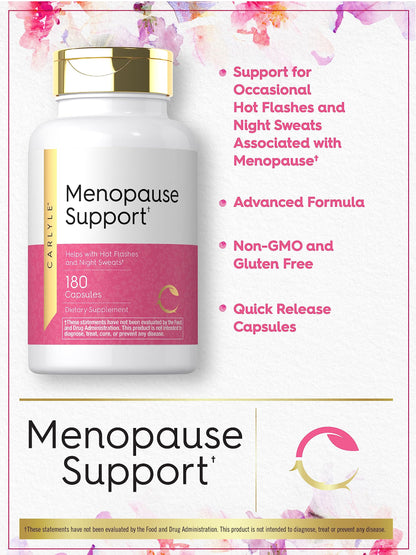 Carlyle Menopause Supplement for Women | 180 Capsules | Helps with Hot Flashes and Night Sweats | Non-GMO, Gluten Free Menopause Support CarlyleBuy Supplements Australia
