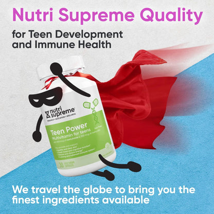 Nutri Supreme Teen Multivitamin for Boys and Girls 12-17, Best Kosher One Per Day Teen Vitamins, Formulated for Teen Development NUTRI-SUPREME RESEARCH