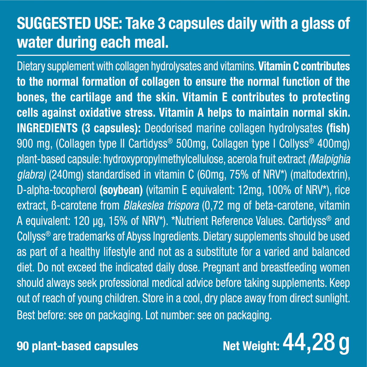 Pure Marine Collagen (900mg) - Enriched with Vitamins C and E – Patented Premium Type I & II Hydrolysed Collagen PlastimeaBuy Supplements Australia