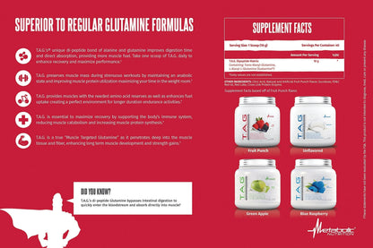 Metabolic Nutrition, TAG, Trans Alanyl Glutamine, 100% L-Glutamine Peptide Powder Metabolic NutritionBuy Supplements Australia